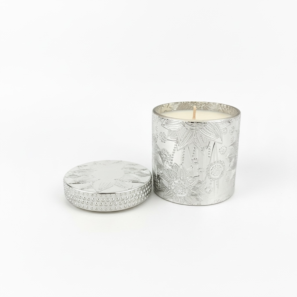 Silver Lotus Candle