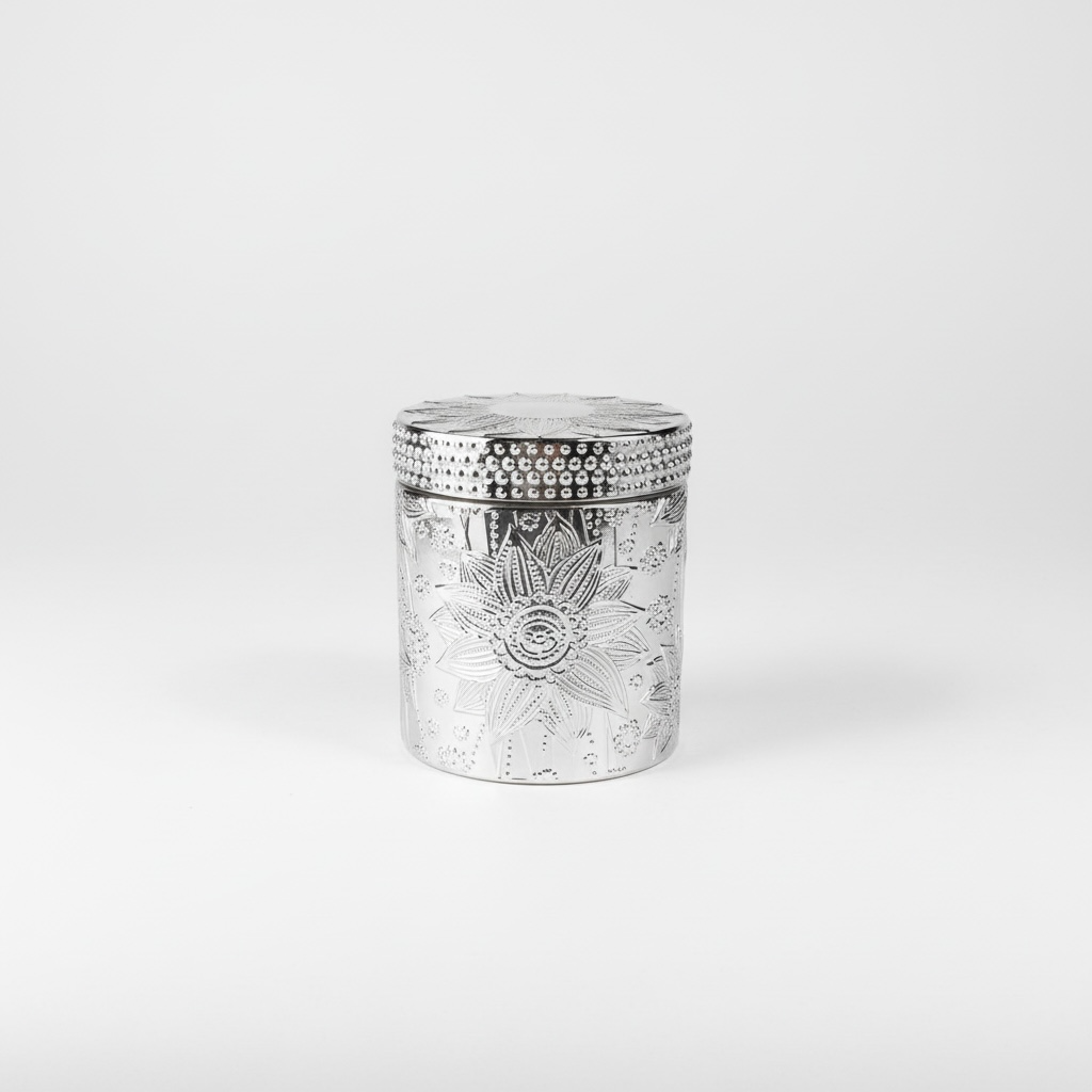 Silver Lotus Candle
